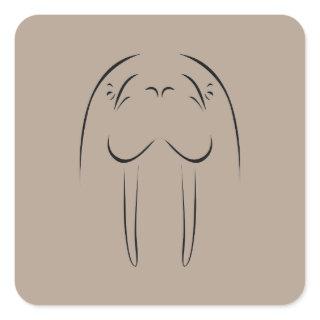 Walrus Outline Square Sticker