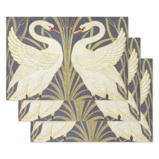 Walter Crane Swan, Rush And Iris Art Nouveau  Sheets