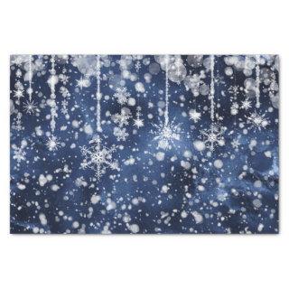 Waltz of the Snowflakes Deep Blue Snow Tissue Paper