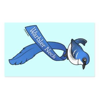 Warbler Neck Ribbon Cerulean Rectangular Sticker