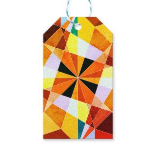 Warm Colors Cool Angular Geometric Shapes Gift Tags