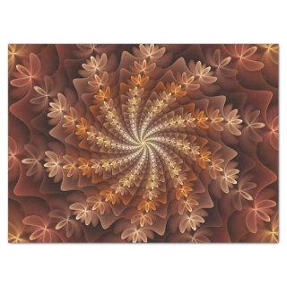 Warm Colors, Trippy Modern Fractal Art Pattern Tissue Paper