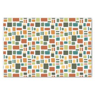 Warm Fall Colors Wonky Squares & Rectangles Tissue Paper