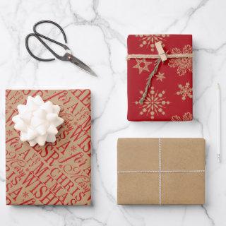 Warm Wishes Typography Kraft Paper Red ID589