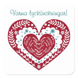Warm Wishes Varma lyckönskningar! Scandinavian Square Sticker