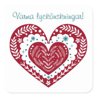 Warm Wishes Varma lyckönskningar! Scandinavian Square Sticker