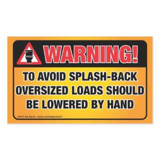 WARNING - Avoid Splash-Back Bathroom Rectangular Sticker