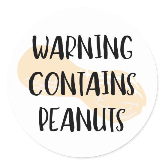 Warning Contains Peanuts Allergen Label Peanut