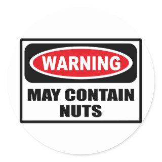 Warning MAY CONTAIN NUTS Sticker