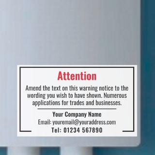 Warning Notice Rectangular Sticker