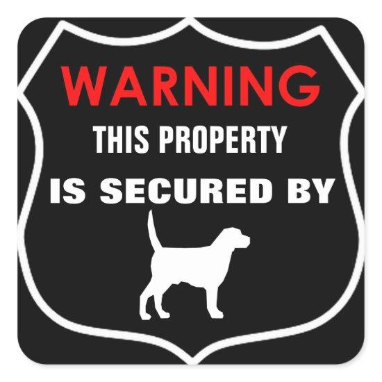 WARNING PROPERTY SECURED BY DOG STICKER