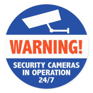 Warning Security Camera Signs Classic Round Sticker