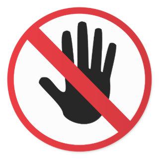 Warning sign classic round sticker