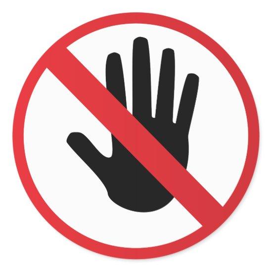 Warning sign classic round sticker