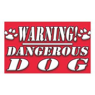 Warning Sign | Dangerous  Dog Rectangular Sticker