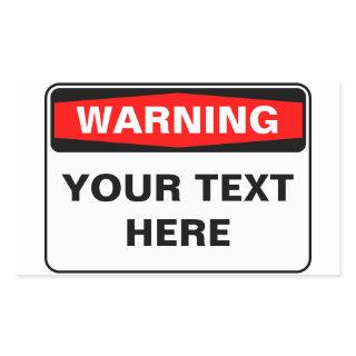 Warning Sign, template, landscape version Rectangular Sticker