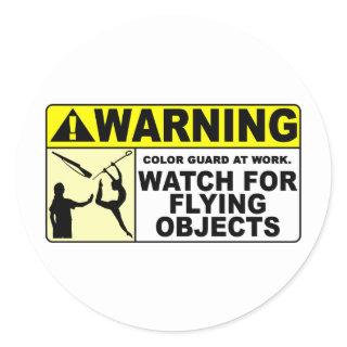 WARNING Watch For Flying Objects! Classic Round Sticker