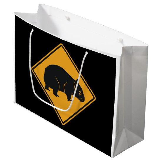 Warning Wombat Crossing Large Gift Bag
