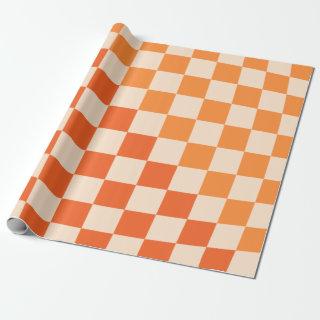 Warp Check Orange Checked Pattern