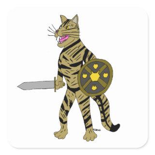 Warrior Cat  Square Sticker