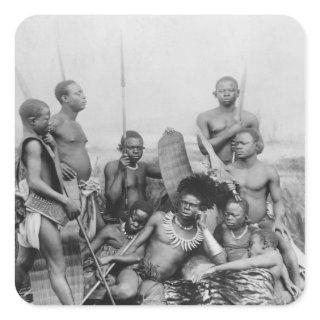 Warriors, Belgian Congo, 1894 Square Sticker
