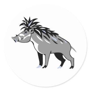Warthog - Warty PIG - Endangered animal- Nature Classic Round Sticker
