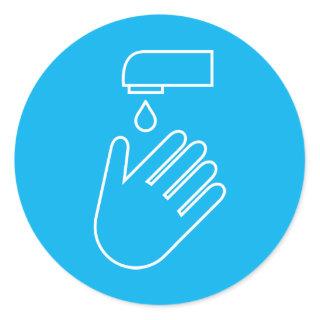Wash Hands Corona Virus Covid19 Hygienic Sign Classic Round Sticker