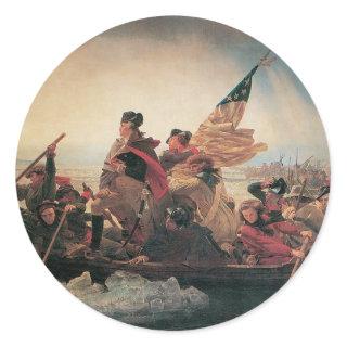 Washington Crossing the Delaware by Emanuel Leutze Classic Round Sticker