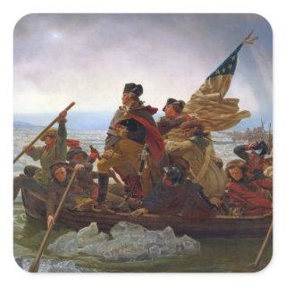 Washington Crossing the Delaware River Square Sticker