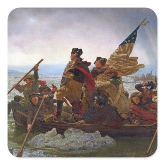 Washington Crossing the Delaware River Square Sticker