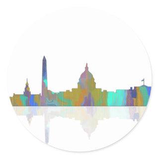 Washington, DC Skyline Classic Round Sticker
