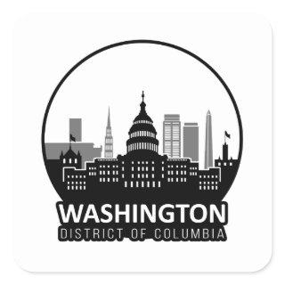 Washington DC Skyline Square Sticker