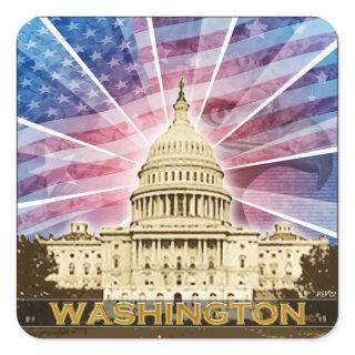 Washington DC Square Sticker