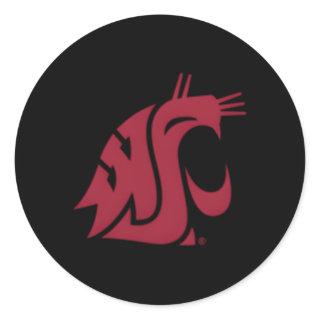 Washington State Cougars Left Chest Icon Classic Round Sticker