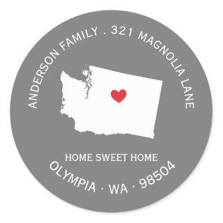 WASHINGTON State | New Home Address Label Sticker
