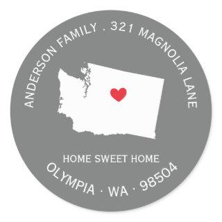 WASHINGTON State | New Home Address Label Sticker