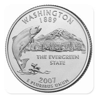 Washington State Quarter Square Sticker