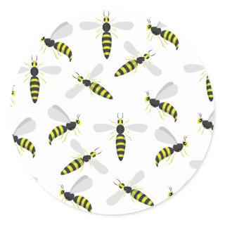 Wasp pattern classic round sticker