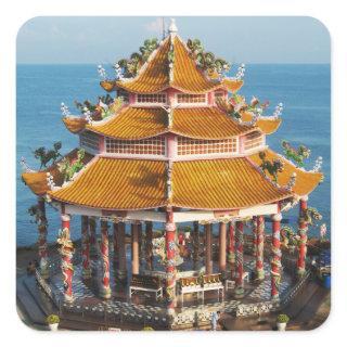 Wat Koh Loi ... Sriracha, Chonburi, Thailand Square Sticker