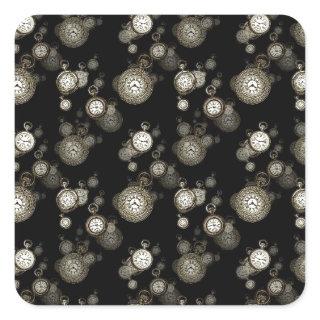 Watch faces print - steampunk patterned accessory square sticker