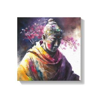 water color painting of korean buddha  canvas print