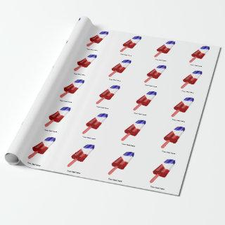 Water Color Red White and Blue Popsicle