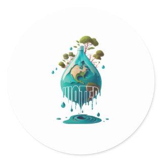 water day classic round sticker