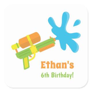 Water Gun Game Kids Birthday Party Decor Stickers