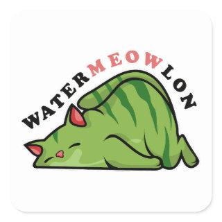 Water meow lon square sticker