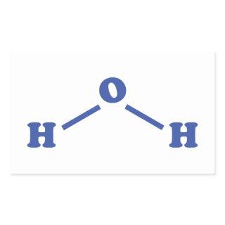 Water Molecular Chemical Formula Rectangular Sticker