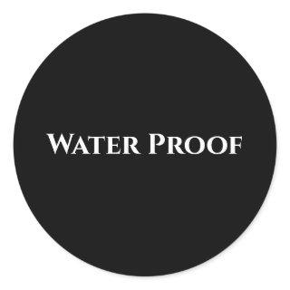 Water Proof Splash Free Package Label Black White