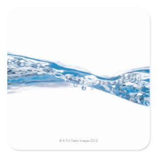 Water waves and bubbles square sticker