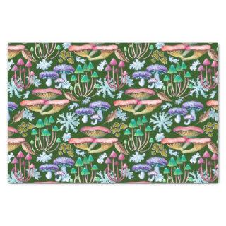 Watercolor Abstract Wild Forest Mushrooms  Tissue Paper
