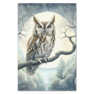 Watercolor Art Screech Owl Decoupage Tissue Paper